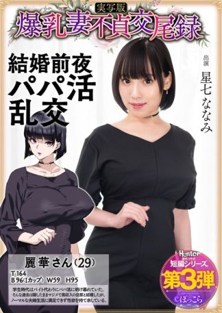 38872　hntrs00003 爆乳妻不貞交尾録 結婚前夜パパ活乱交 実写版 星七ななみ